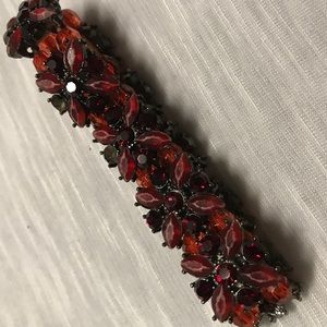 Women elastic Red beads vintage bracelet beaded elegant classic neutral reds Y2K